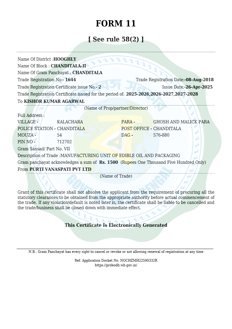 Factory Trade License